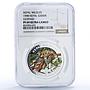 Nepal 2000 rupees Leopard Wildlife Fauna Color PF 69 NGC silver coin 1998