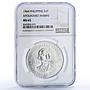 Philippines 1 peso Apolinario Mabini History Politics MS 65 NGC silver coin 1964