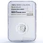 Mexico Pillar Dollar 8 Reales 1732 Restrike 1/10 oz PF 68 NGC silver medal 1988