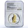 Minerva 35 dollars Helmeted Woman Fantasy X#1 Gilt MS 67 NGC silver coin 1973