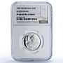 Mongolia 50 togrog Ugedei Khan History PF 68 NGC silver coin 1992