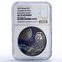 Ghana 5 cedis Da Vinci Meteorite Moon Planets Space MS 70 NGC silver coin 2019