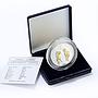 Mongolia 250 togrog Gemini Zodiac Signs Gilt silver coin 2007