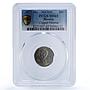 Mexico 20 centavos Republic Mint Error Clipped Planchet MS65 PCGS CuNi coin 1977