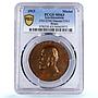 Liechtenstein Johan I Land Shooting Range Jagerndorf MS 63 PCGS brass medal 1913