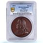 France Isaac Newton Science History SP 64 BN PCGS bronze medal 1819