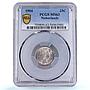 Netherlands 25 cents Queen Wilhelmina Coinage KM-120 MS 63 PCGS silver coin 1904