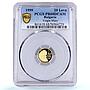 Bulgaria 20 leva Virgin Mary Infant Christ Religion PR 68 PCGS gold coin 1999