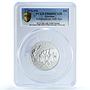 Guyana 50 dollars Independence Enmore Martyrs History PR68 PCGS silver coin 1976