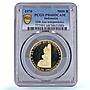 Indonesia 5000 rupiah Manjusri Statue Independence PR 68 PCGS gold coin 1970