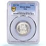 Italy 1 lira Victor Emmanuel III Horses KM-57 MS 61 PCGS silver coin 1917