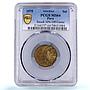 Peru 1 sol Republic Mint Error Struck Off Center KM-266.1 MS 64 PCGS coin 1975