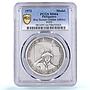 Philippines BSP Golden Jubilee Jamboree Boy Scouts MS 64 PCGS silver medal 1973