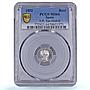 Spain 1 real Isabel II 6 Pt. Star Madrid Mint KM-598 MS 64 PCGS silver coin 1852