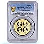 Turks and Caicos Islands 100 crowns Victoria KM-17 PR 70 PCGS gold coin 1977