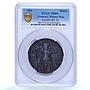 Germany Empire WWI Submarines America Goetz Kienast-185 MS 63 bronze medal 1916