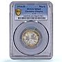 Germany Empire 1 mark Wilhelm II Type 2 J-17 KM-14 MS 65 PCGS silver coin 1914
