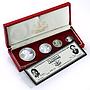 Lesotho 50 20 10 5 lisente Set Independence Moshoeshoe I proof silver coins 1966