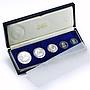 Swaziland 1 luhlanga 50 20 10 5 cents Independence Sobhuza II silver coins 1968
