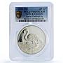 Turks and Caicos Islands 20 crowns Flamingo Bird PR 69 PCGS silver coin 1999