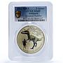 Abkhazia 3 apsar Alioramus Remotus Dinosaurs MS 69 PCGS nickel coin 2021