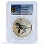 Abkhazia 3 apsar Yutyrannus Huali Dinosaurs MS 69 PCGS nickel coin 2021