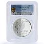 Netherlands Aruba 10 florin Owl Bird Wildlife Fauna PL 70 PCGS silver coin 2003