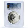 Tanzania 20 shilingi Central Bank President Mwinyi MS 66 PCGS CuNi coin 1986