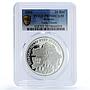 Belarus 20 roubles Trade Unions Workers Movement PR 70 PCGS silver coin 2004