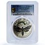 Abkhazia 3 apsar Acherontia Atropos Hawkmoth Butterfly MS 69 PCGS Ni coin 2021
