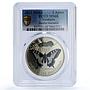 Abkhazia 3 apsar Papilio Machaon Swallowtail Butterfly MS 68 PCGS Ni coin 2021