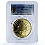 Saharawi 100 pesetas Encounter Two Worlds Ship KM-40 PR 67 PCGS brass coin 1992