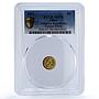 Palau 1 dollar Augustulus Aureus Restrike KM-609 MS 70 PCGS gold coin 2012