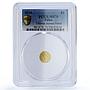 Palau 1 dollar Tiberius Aureus Restrike KM-246 MS 70 PCGS gold coin 2009