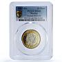 Mexico 10 pesos Aztec Rev. Normal Denticles KM-616 MS 66 PCGS bimetal coin 2007