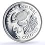 Costa Rica 50 colones Green Turtle Conservation KM-200a proof silver coin 1974