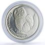 Poland 500 zlotych Owl Environment Protection Y#162 Bird proof silver coin 1986
