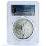 Mexico 1 onza Libertad Angel of Independence KM-613 MS 69 PCGS silver coin 1997