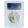 Mexico 1 onza Libertad Angel of Independence KM-494.1 MS66 PCGS silver coin 1988