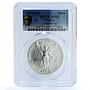 Mexico 1 onza Libertad Angel of Independence KM-494.4 MS69 PCGS silver coin 1995