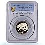 Belize 100 dollars Kinkajou KM-70 Wildlife Fauna PR 70 PCGS gold coin 1982