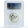 Albania 200 leke European Integration KM-85 Dove Bird MS69 PCGS silver coin 2001
