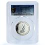 Guinea-Bissau 6000 francs CFA 100 Africa Gazelle MS 65 PCGS silver coin 2004