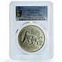 Indonesia 2000 rupiah Javan Tiger KM-39 Cat Fauna MS 67 PCGS silver coin 1974