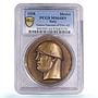 Italy Mussolini Visit Genoa Fascism of Fire C-53 MS 64 PCGS bronze medal 1938