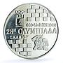 Greece 500 drachmes Chess Olympics Thessaloniki KM-153 proof silver coin 1988