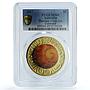 Australia 5 dollars The Sun KM-2801 Planetary Space MS 69 PCGS bimetal coin 2017