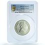 Cayman Islands 50 dollars Queens of England KM-12 MS 69 PCGS silver coin 1976