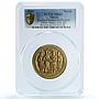 USSR Russia Ukraine Reunification 300th Anniversary Gilt MS 63 PCGS medal 1954