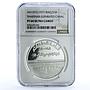 Iraq 1 dinar Tharthat-Euphrates Canal KM-146 Industry PF 64 NGC silver coin 1977